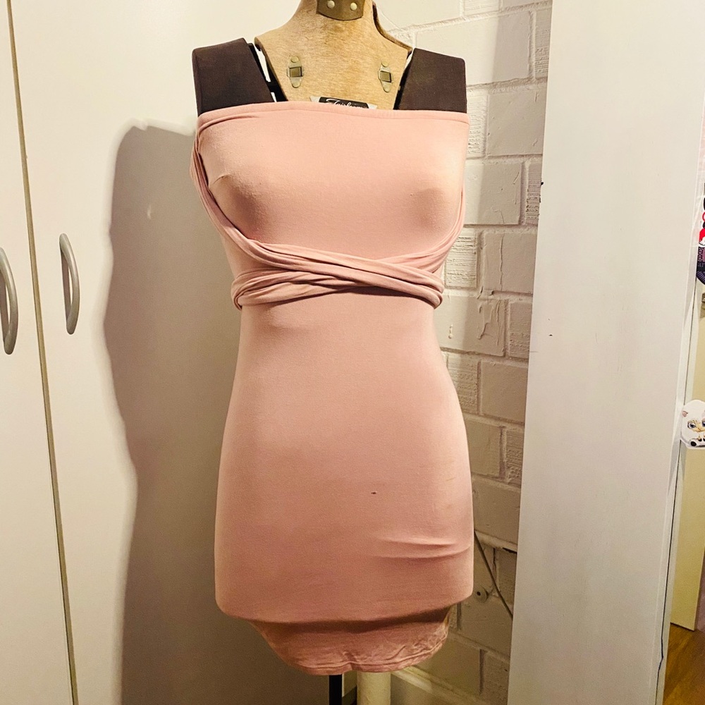 Light pink Strapless mini